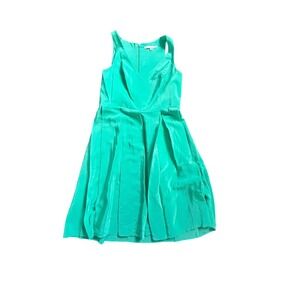 Amanda Uprichard Silk Fit and Flare Midi Dress Green S